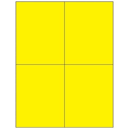 Bsc Preferred 4 1/4 x 5-1/2'' Fluorescent Yellow Rectangle Laser Labels, 400PK BUY00024244